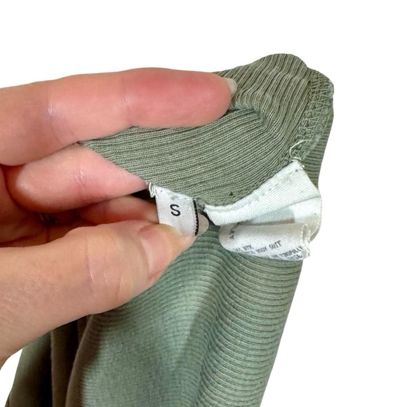 Maria Stanley Pierce Cropped Ribbed Long Sleeve Top in Celadon- Still Selling - Picture 11 of 13